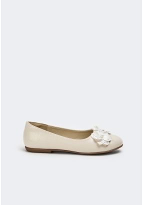 Floral PU Leather Ballerina