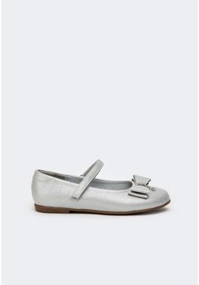 Embellished Bow Ankle Strap Shoes