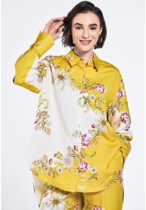 Oversized High Low Printed Shirt