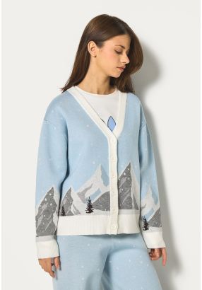 Ribbed Hems Knitted Cardigan