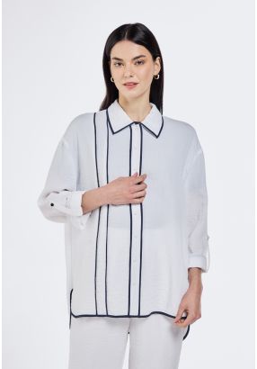 Contrast Piping Detail Shirt