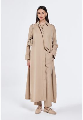 Crinkled Zip Up Abaya