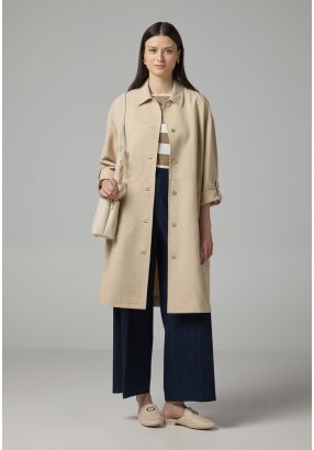 Solid Long Sleeve Midi Jacket