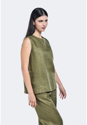 Basic Sleeveless Linen Top