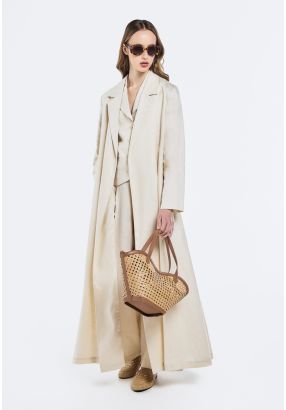 Solid Notched Collar Abaya