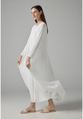 Long Sleeve Pleated Maxi Dress