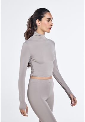 Basic High Neck Cropped Top