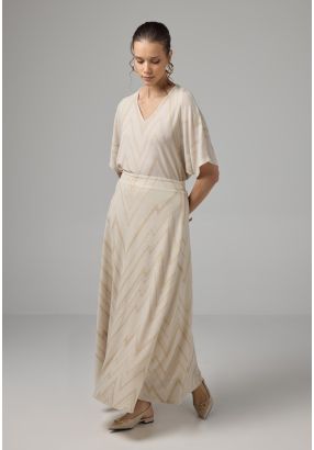 Striped Lurex Maxi Skirt