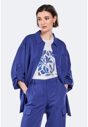 Solid Drop Shoulder Shirt