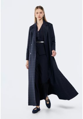 Geometric Embroidered Quilted Abaya