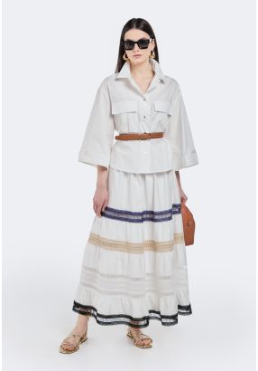 Multicolor Lace Embellished Skirt