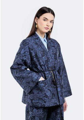 Floral Jacquard Kimono