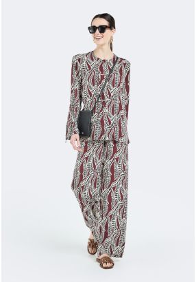 Printed Elasticated Waist Trousers