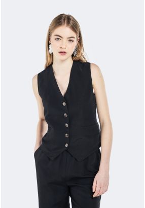 Single Breasted V-Neck Vest