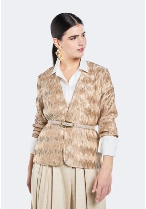 Textured Open Front Jacket