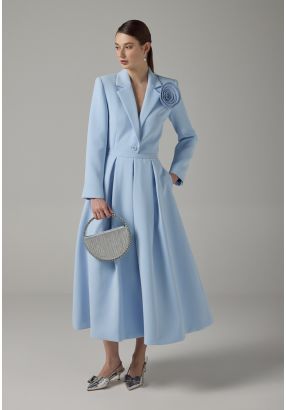 Solid Pleated Maxi Skirt