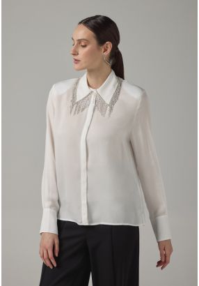 Solid Crystal Embellished Shirt