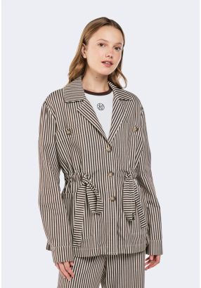 Striped Belted Jacket