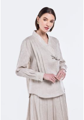 Pleated Linen Blouse