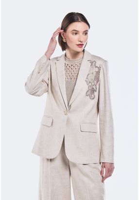 Floral Embroidered Blazer