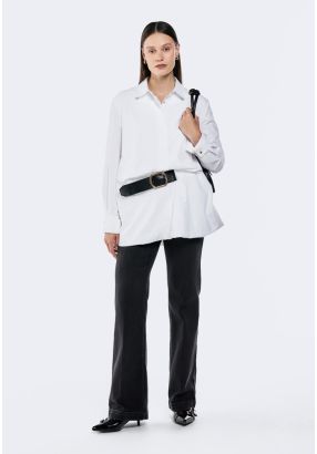 High Waist Denim Trousers