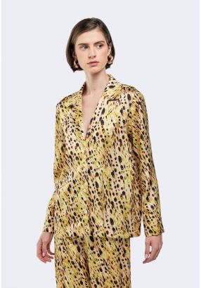 Printed Notched Collar Shirt
