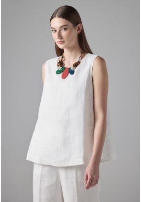 Sleeveless Basic Linen Top