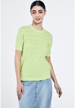Embossed Monogram Knitted Top