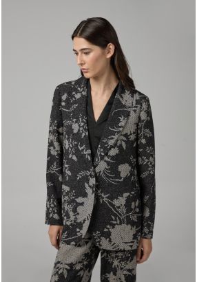 Long Sleeve Floral Print Blazer
