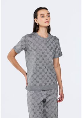 Monogram Crystal Embellished Top