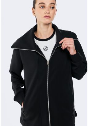 Solid Zip-up Sweatshirt