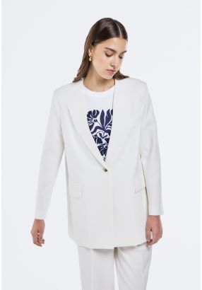 Overlap Striped-Back Blazer 