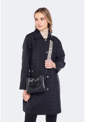 Embroidered Quilted Midi Jacket