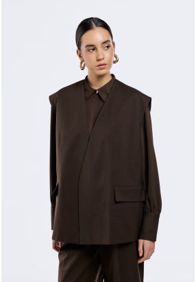 Solid Open- Front Vest