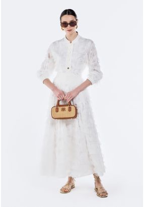 Fringed Embellished Maxi Skirt