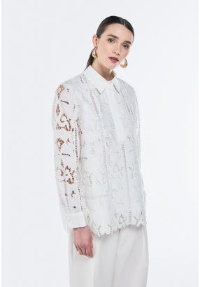 Schiffli Embroidered Lace Blouse