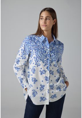 Long Sleeve Paisley Printed Shirt 