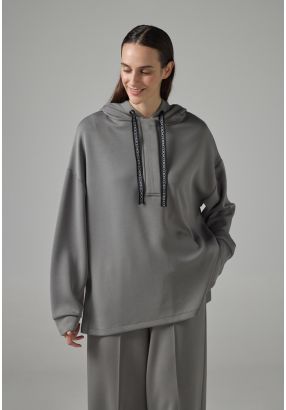Solid Relaxed Fit Drop Shoulder Hoodie