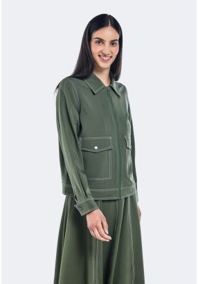 Zip-up Flap Pockets Jacket 