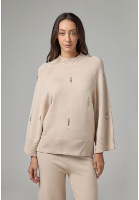 Crystal Embellished Knitted Sweater