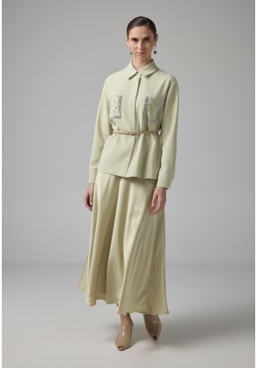 Solid Flared Maxi Skirt