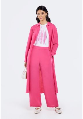 Straight Cut Crinkled Trousers