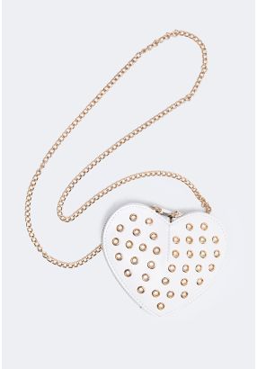 Studded Heart Crossbody Bag