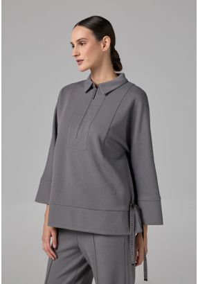 Long Sleeve Monogram Blouse