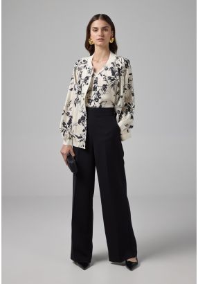 Basic High-Waist Wide Legs Trousers