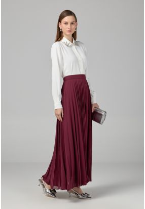 Pleated Flared Basic Skirt