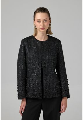 Pearl Embellished Tweed Jacket