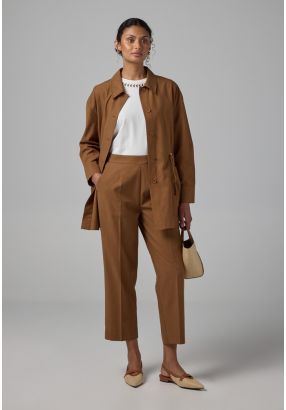 Elastic Waistband Basic Trousers