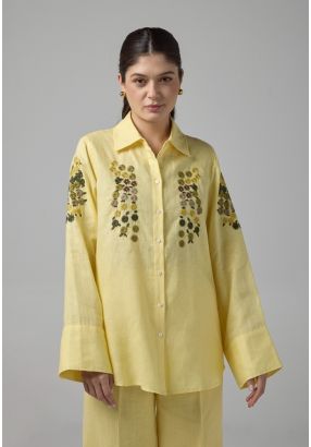 Floral Embroidered Linen Shirt