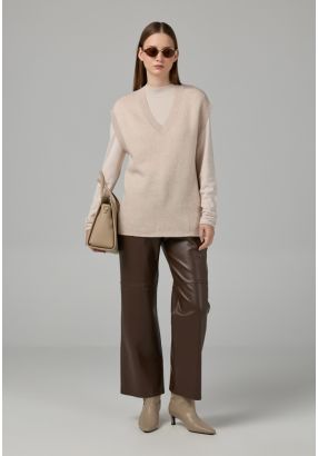 Solid PU Leather Trousers